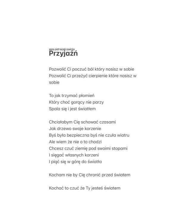 Kochać to czuć że Ty jesteś światem 

💛💛💛

Fragment po fragmencie,
Uściski,
Ania